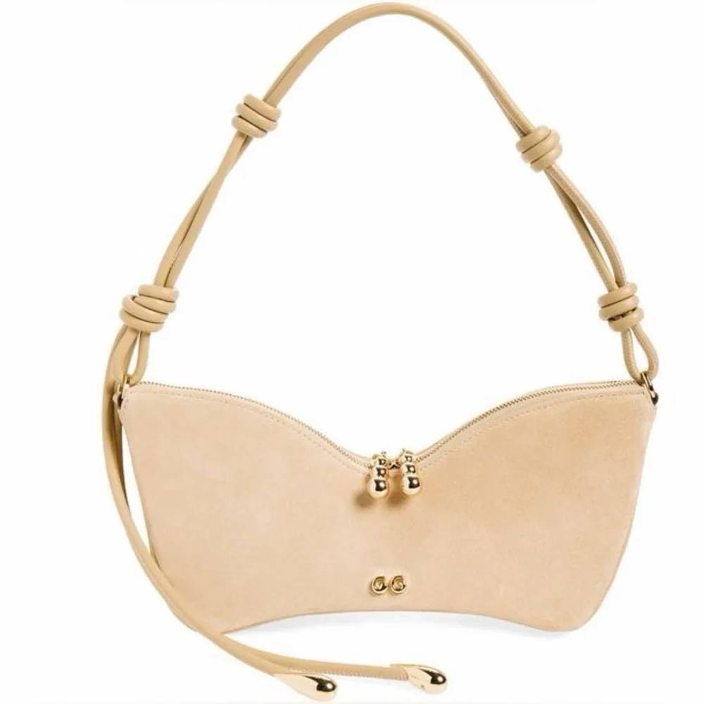 Cult Gaia Mercier Suede Shoulder Bag in Sand - Picture 1 of 10